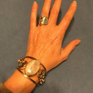 Sterling cuff bracelet and ring set